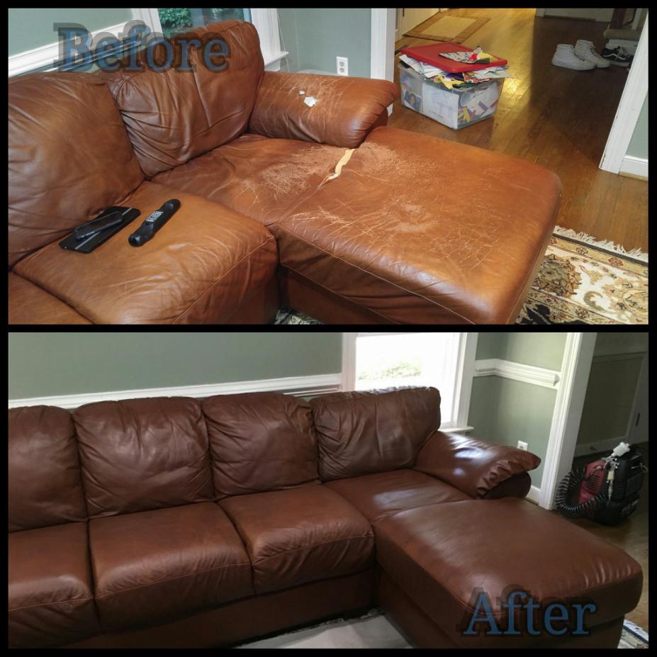before and after of furniture with upholstery